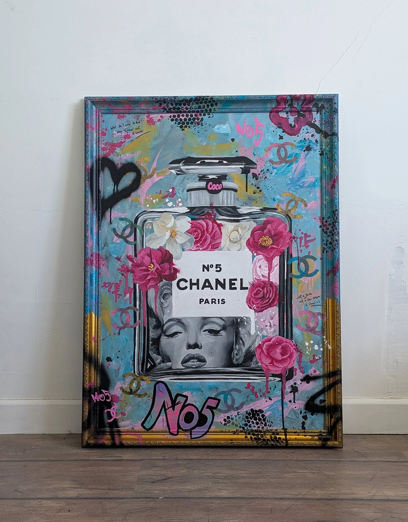Marilyn Monroe X Chanel no5 - Original Painting. Chanel no5 wall